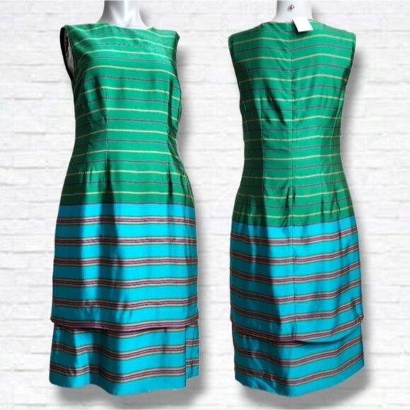 Dries Van Noten Dresses & Skirts - Dries van Noten Blue and Green Sleeveless Midi Dress Size 38/US 8 NWT